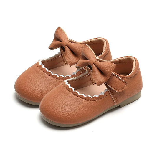 Peyarlie Toddler Girl Dress Shoes Mary Jane Ballerina Flats Party School Shoes Bowknot Wedding Princess Shoes
