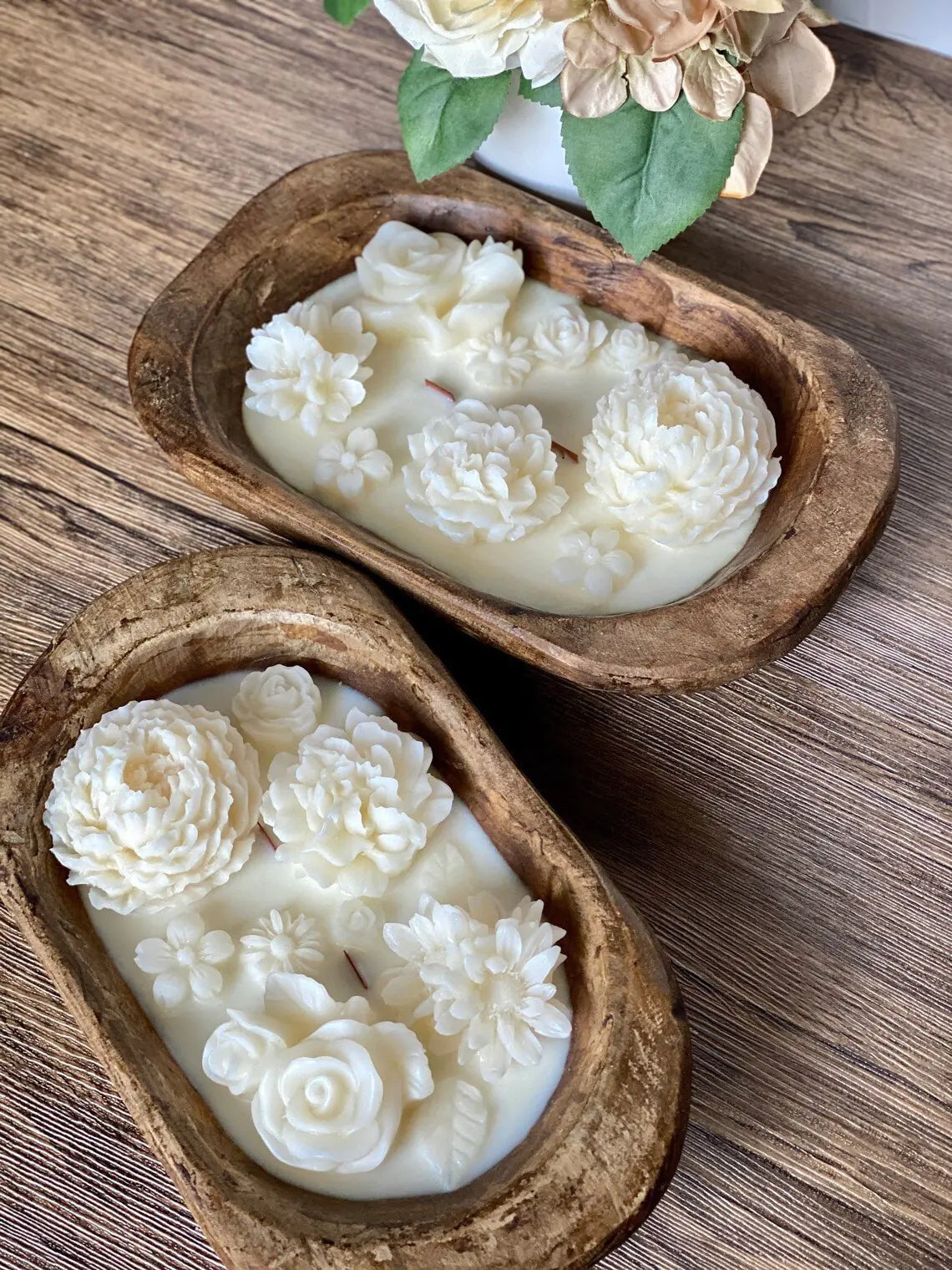 Botanic Aroma Wood Bowl Candle
