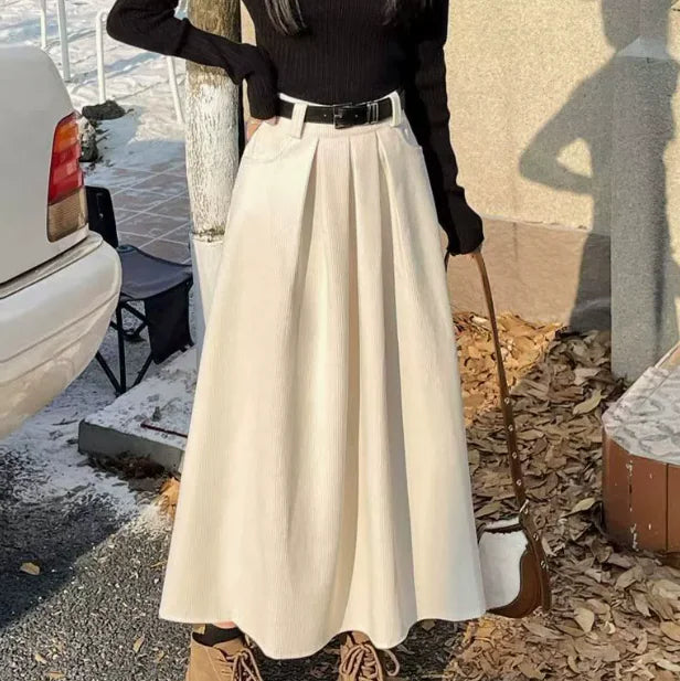 Corduroy Pleated Skirt