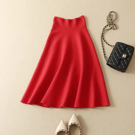 Elegant Pleated Midi Skirt