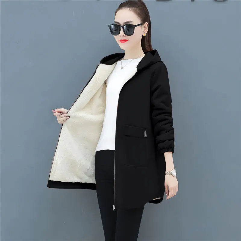 Casual Mid-Length Hoodie