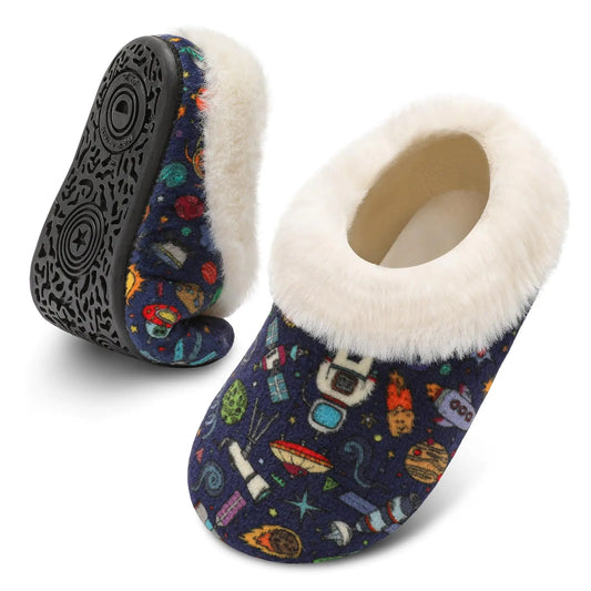 FEETCITY Cozy Kids Slip-On Slippers 8.5-9T