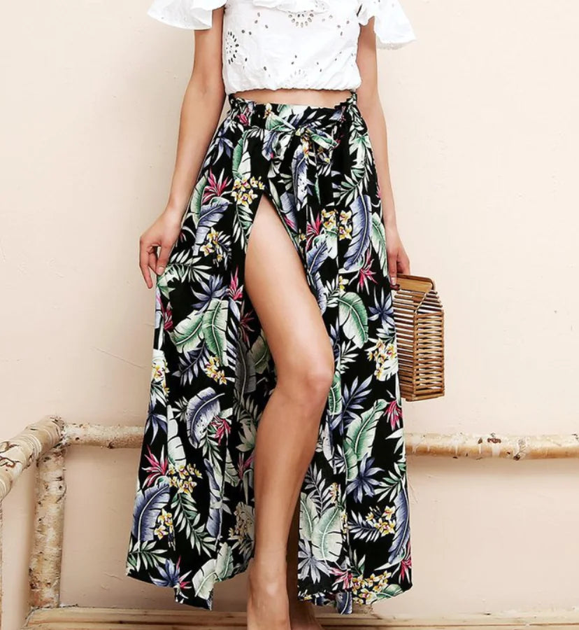 Elegant Printed Maxi Skirt