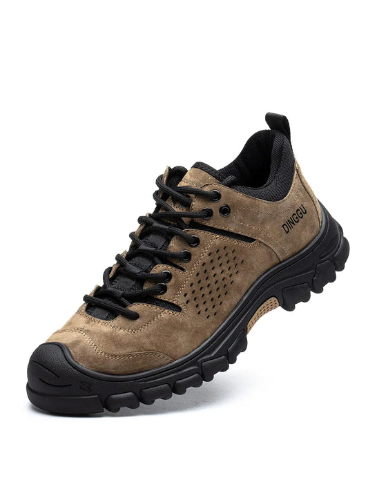 DINGGU Men's Steel Toe Safety Shoes - Anti-Puncture, Non-Slip, Comfortable