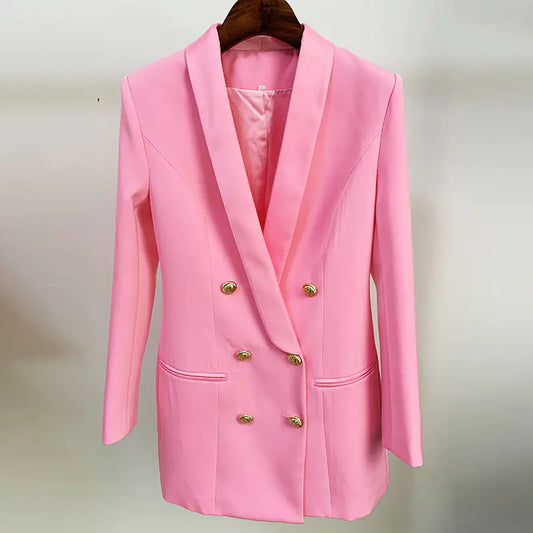 2020 Luxury Lion Button Blazer Dress