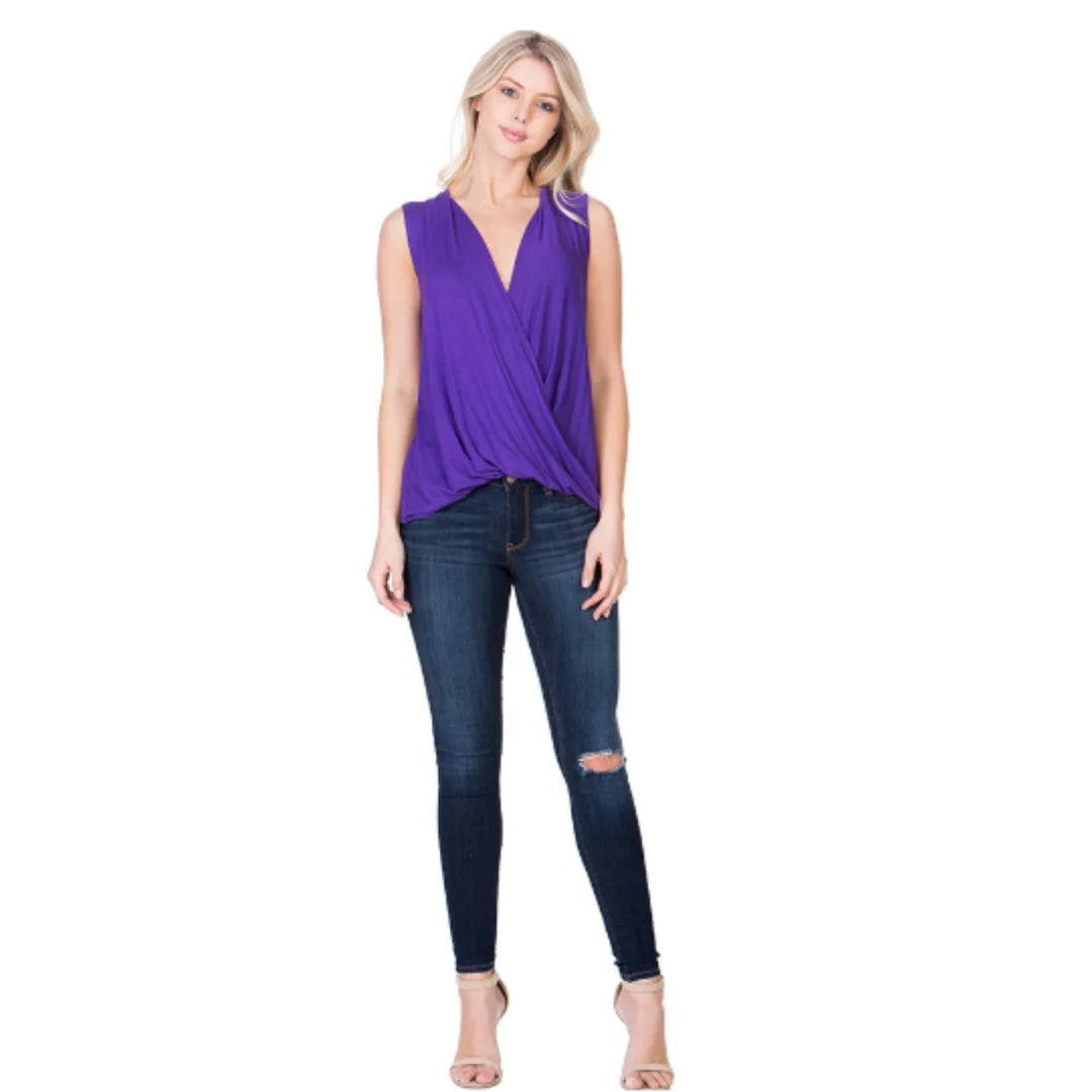 Purple Rayon Crisscross Top