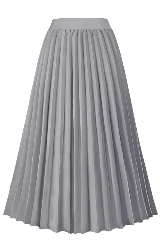 GRACELINE Women’s High Waist A-Line Midi Skirt in Gray