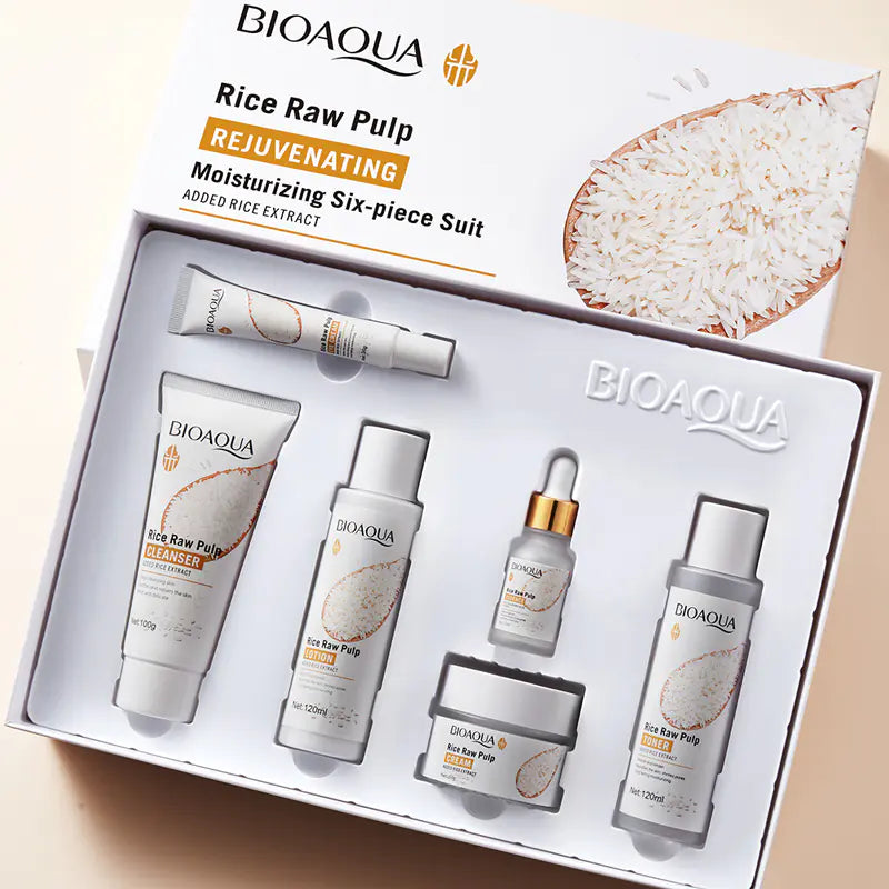 Rice Essence Daily Hydration Skincare Kit (6 Pieces)