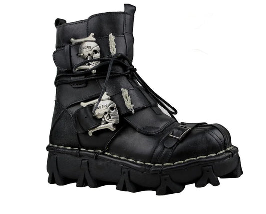 Steampunk Leather Military Boots