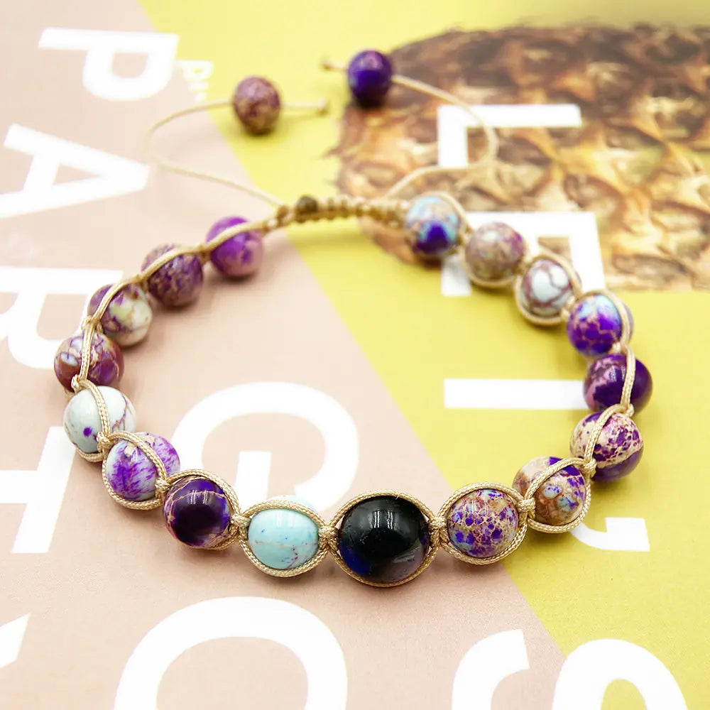 Regal Stone Braided Friendship Bracelet