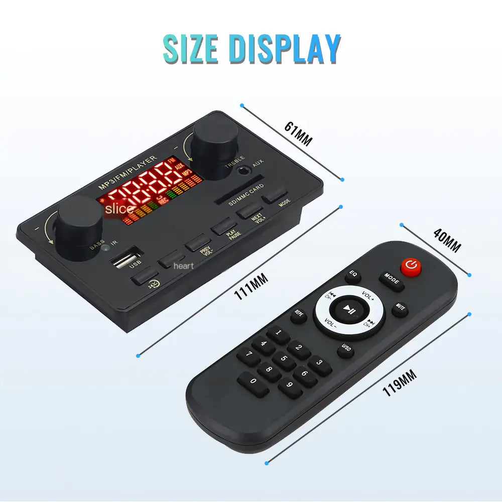12V Vehicle FM Sound System with MP3 and Decoder