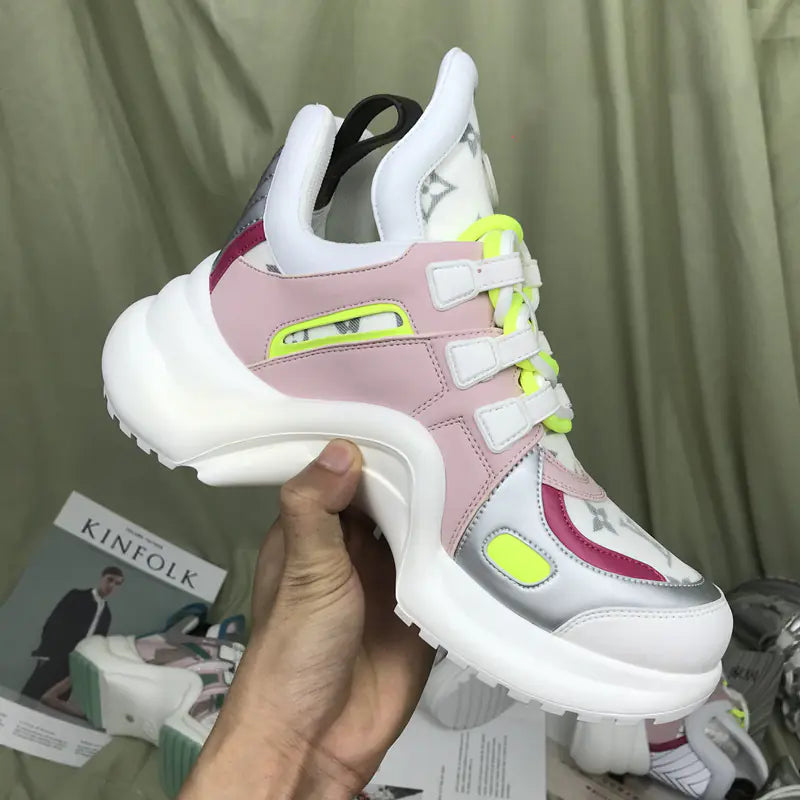 2020 Chic Women's Leather Platform Sneakers