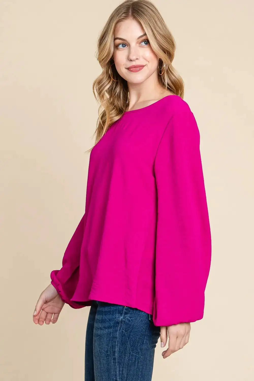 TEXTURA Chic Balloon Sleeve Blouse