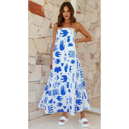 Flowy Strapless Swing Dress