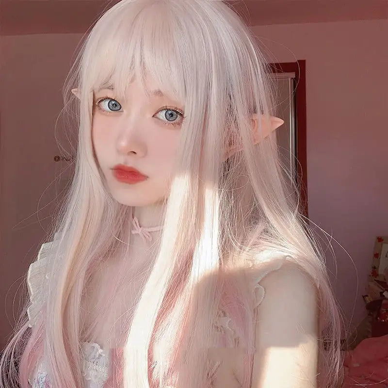 Cherry Puff Long Ombre Wig