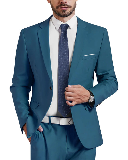 MYS Men's Slim Fit Light Blue Blazer