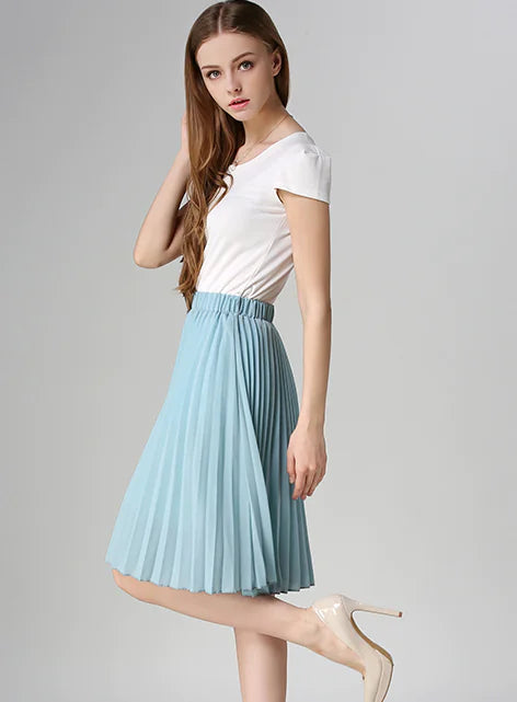 Vintage Grace Midi Pleated Skirt