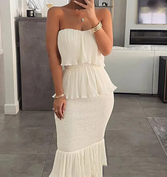 Elegant Pleated Ruffle Skirt