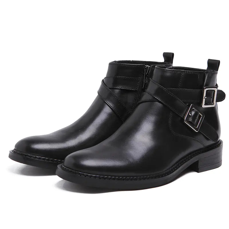 Elegant English Leather High-Tops for Men