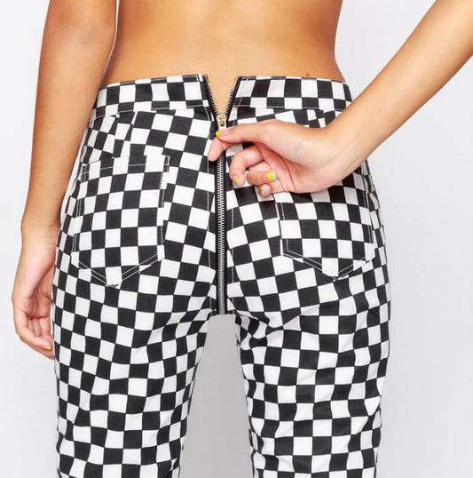 Checkered Cotton Comfort Pants
