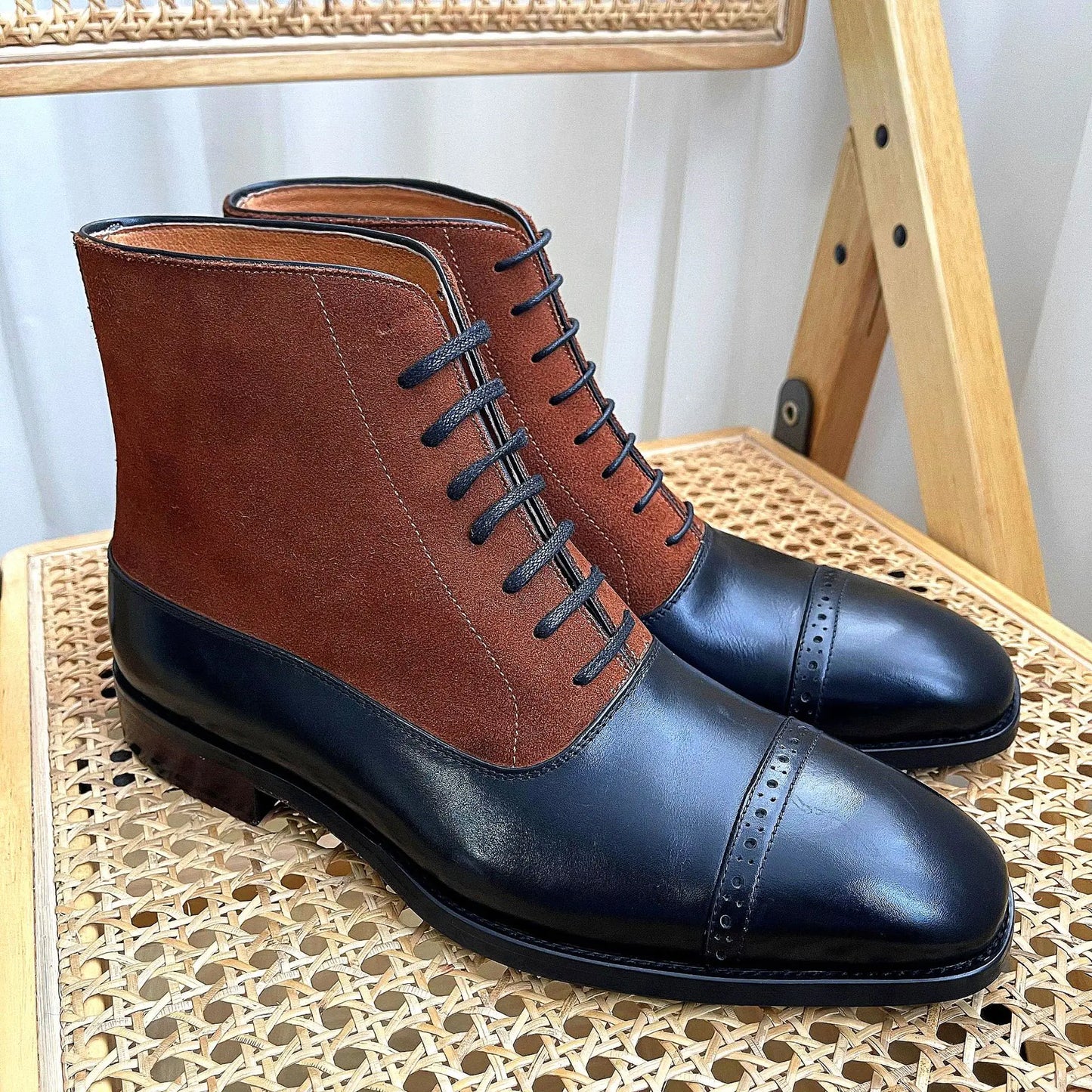 Triple-Joint Leather Dress Boots