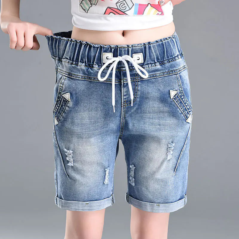 Casual Summer Distressed Denim Shorts