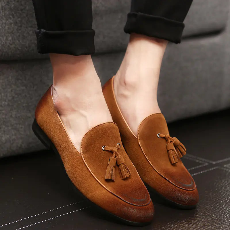 Gentlemen's Elegant Pea Leather Shoes