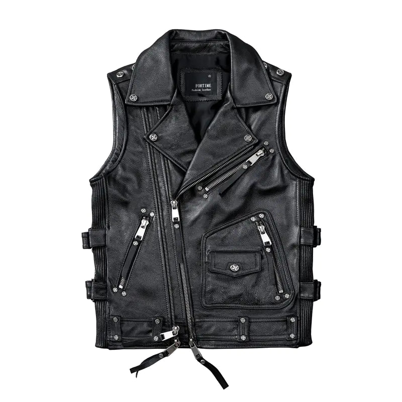 Urban Rider Leather Moto Vest