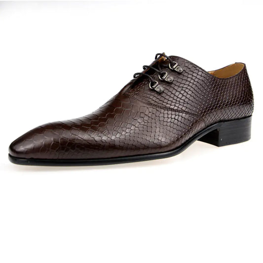 Men's Dual-Tone Serpent Print Oxfords