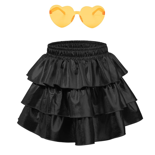 Glittering Ruffle Mini Skirt for Girls 6-7