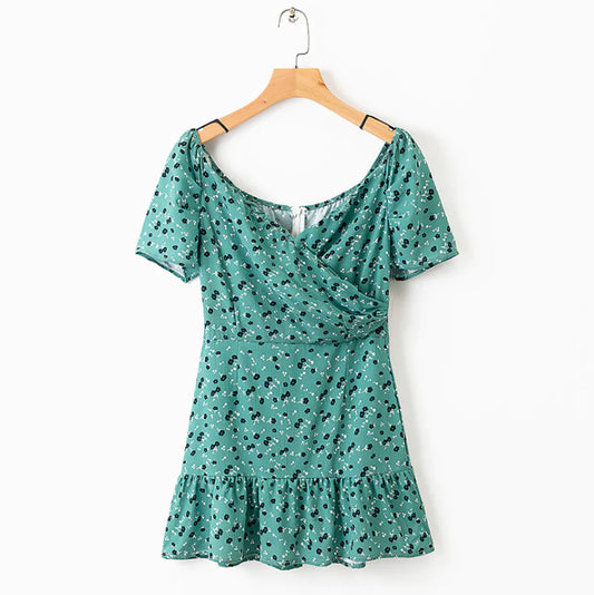 Printed Cross-Back Elegance Dress