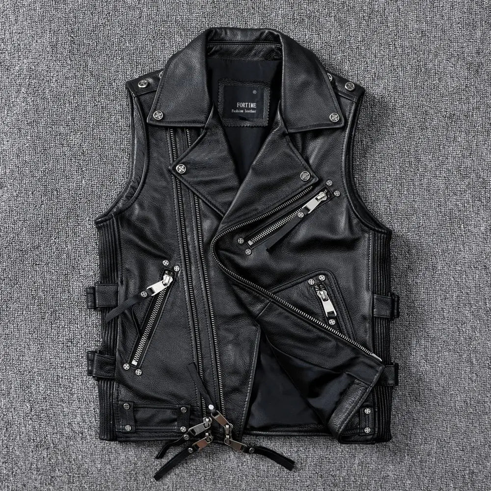Urban Rider Leather Moto Vest