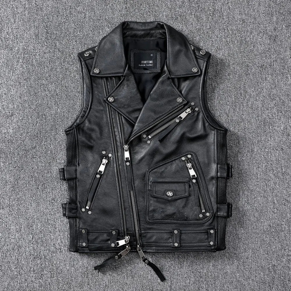 Urban Rider Leather Moto Vest