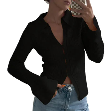 Chic Bell Sleeve Cotton Top