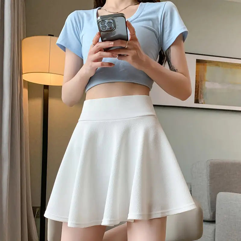 Chic High-Waist Pleated Skirt