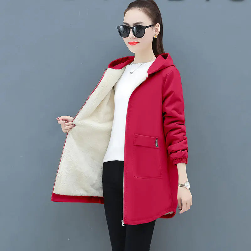 Casual Mid-Length Hoodie