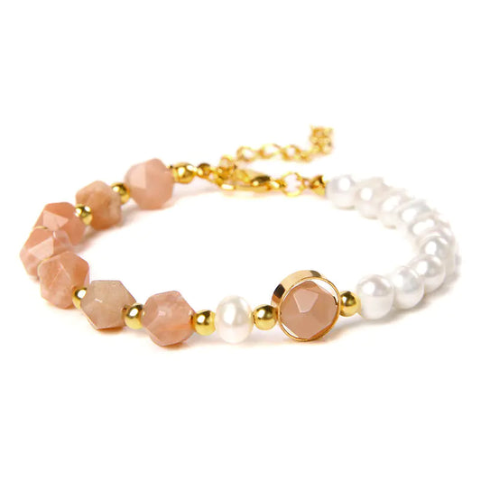 Elegant Agate Pearl Artisan Bracelet