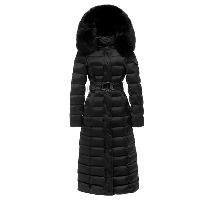 Elegant Women's Down Parka with Fur Collar