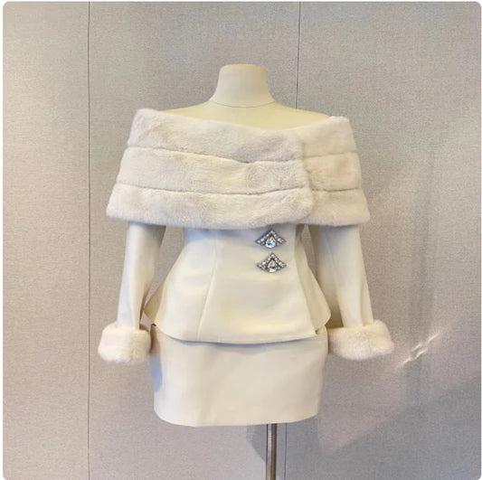 Off-Shoulder Silk Ensemble