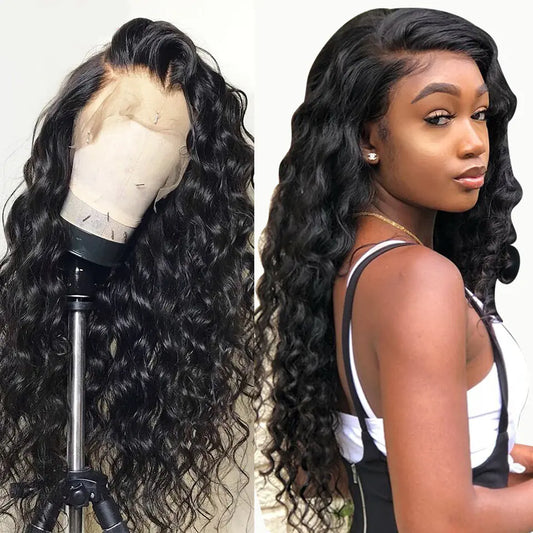 Chic Black Curly Front Lace Wig - Modern Fashion