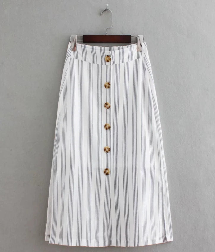 Chic Striped Midi Skirt