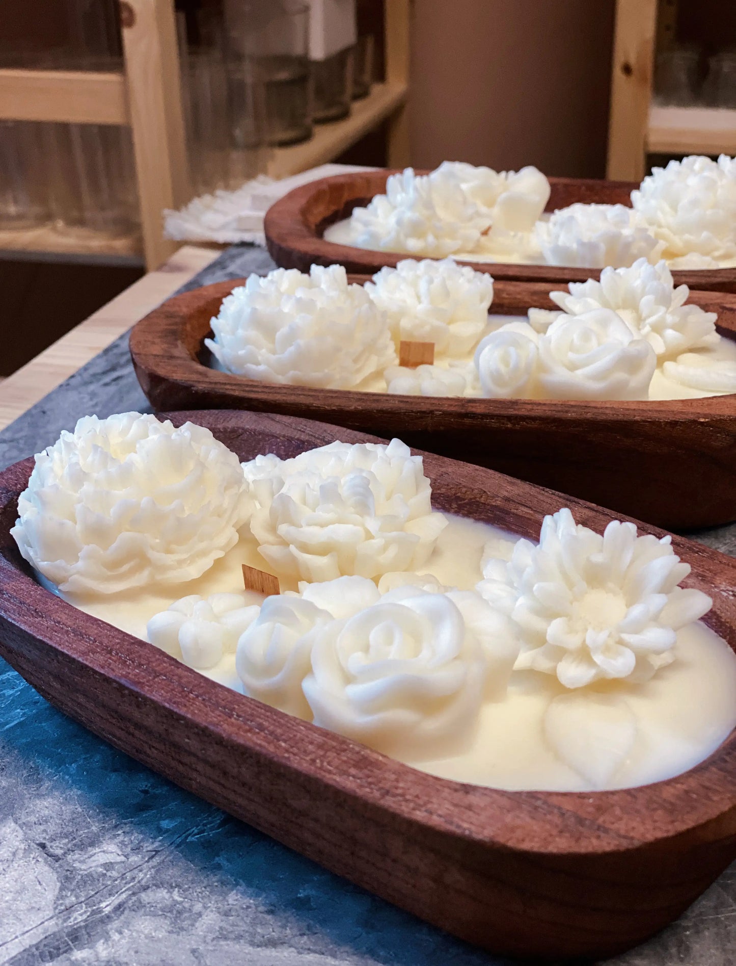 Botanic Aroma Wood Bowl Candle