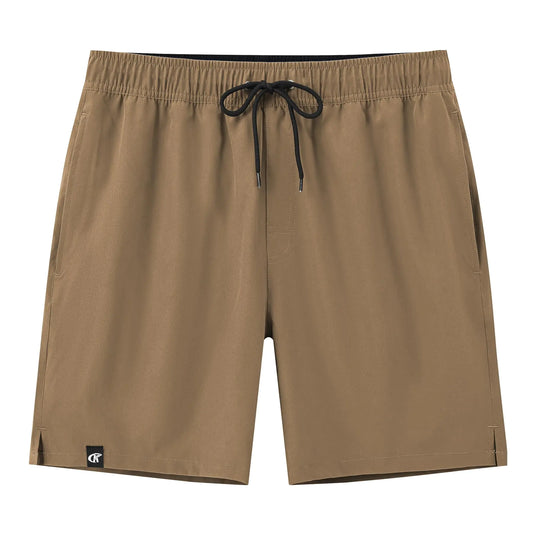 yuyangdpb Men's Quick Dry Swim Shorts with Pockets, Khaki 36
