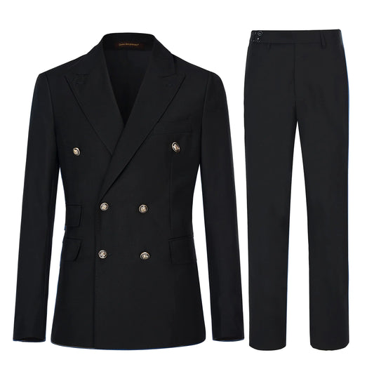 Men's Slim Fit Double-Breasted Wedding Suit Set