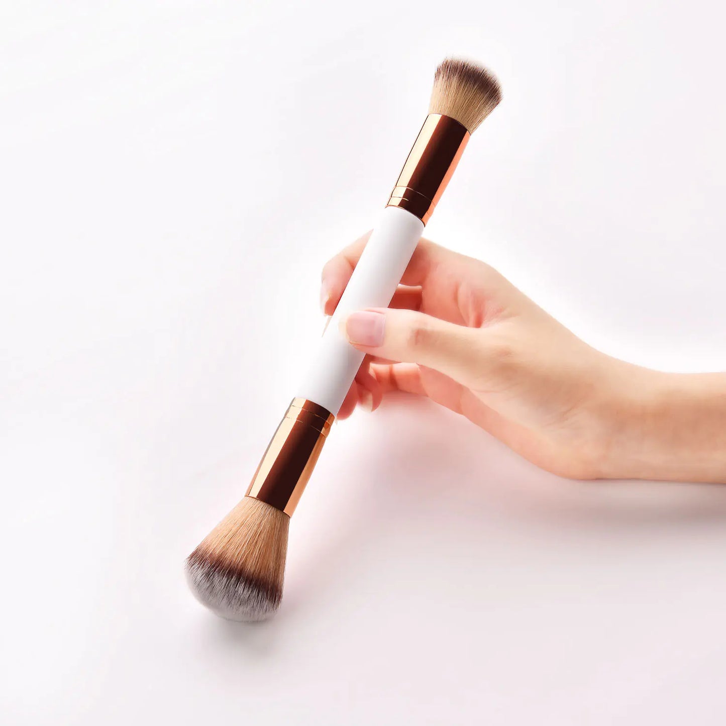 Dual-End Elegance Makeup Brush - Platinum Series by GUJHUI
