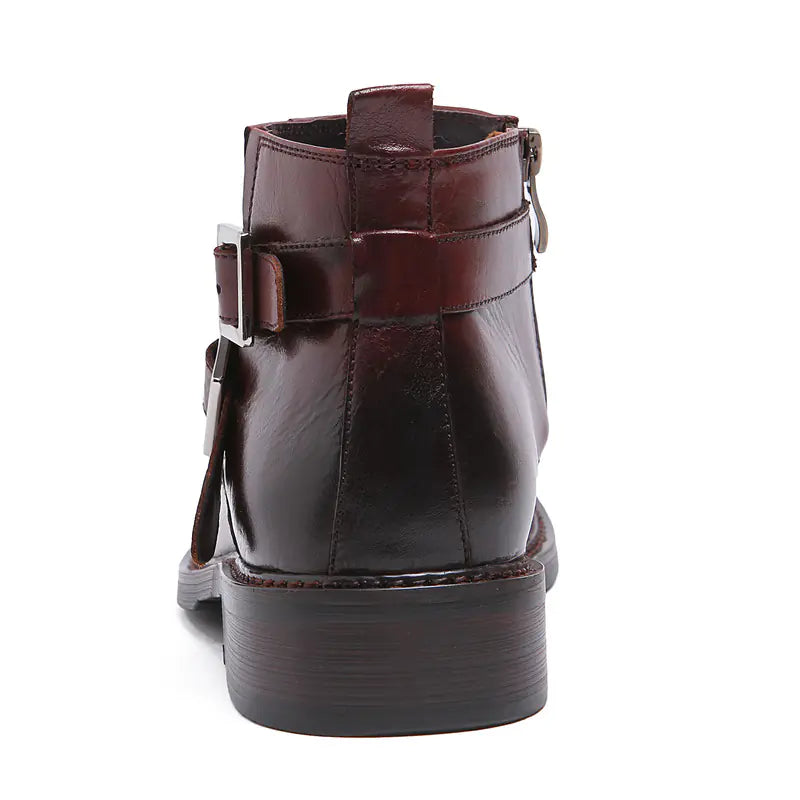 Elegant English Leather High-Tops for Men