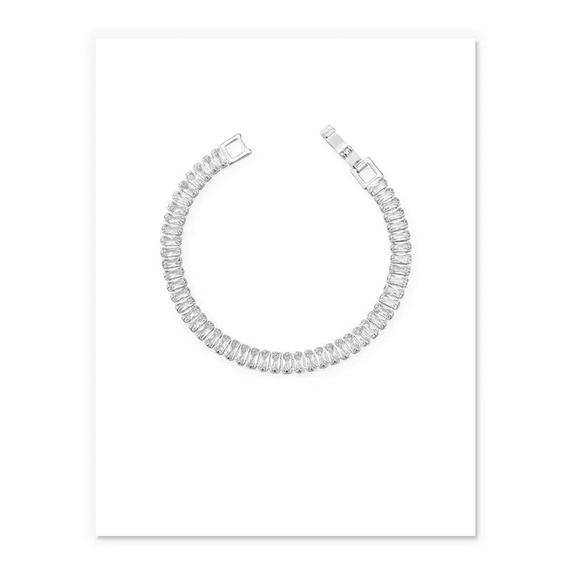Chic Zircon Geometric Bracelet in Gold & Silver