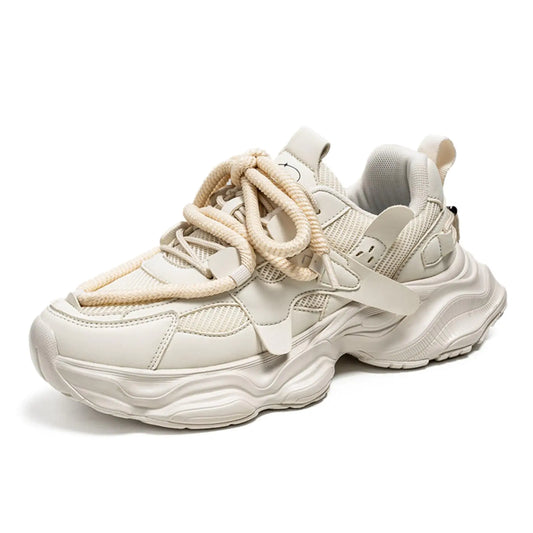 GSIGUL Men's Stylish Athletic Sneakers Beige Size 9