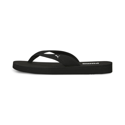 PUMA Sandy Slim Flip-Flops - Black/White, Size 6