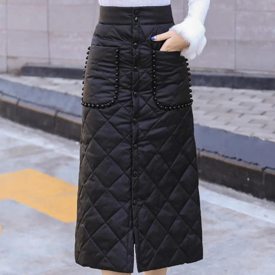 Chic Down Cotton Skirt for Women